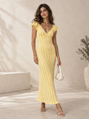 Ruffle Knit Maxi Dress