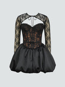 Vera-Lace Puff Dress