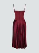 Mira-Satin Pleat Dress