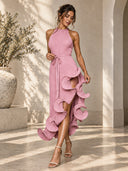 Pleated Halter Maxi Dress