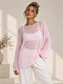 Sheer Knit Batwing Top
