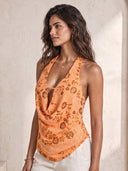 Beaded Cowl Top