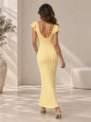 Ruffle Knit Maxi Dress