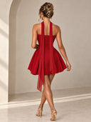 Luxe Halter Mini Dress