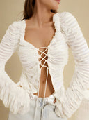 Liora-Lace Up Top