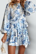 RENÉE-Vintage Print Dress